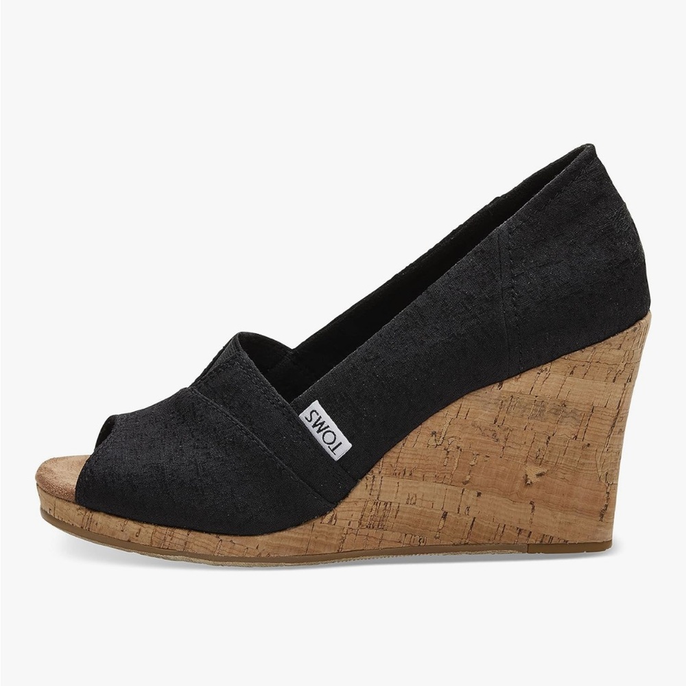 💙Women's Black Tom's Wedge 💙 Size: 7 with shoe bag